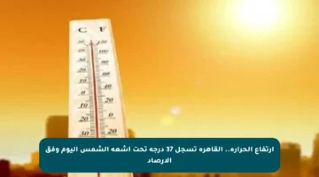 ارتفاع الحرارة.. القاهرة تسجل 37 درجة تحت أشعة الشمس اليوم وفق الأرصاد